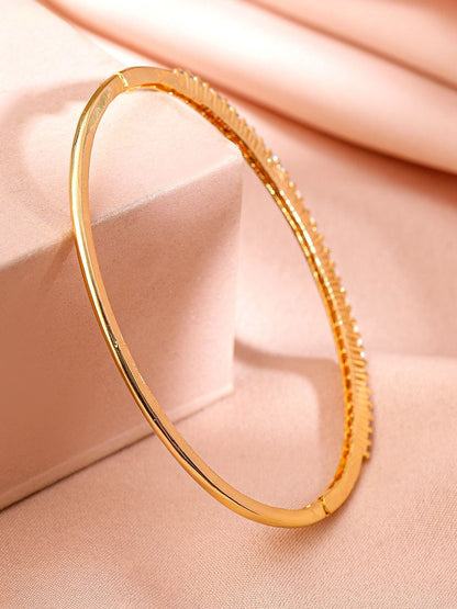 Dhiyona RJ Women's 22K Gold Plated Cubic Zirconia Bangles Style Bracelet