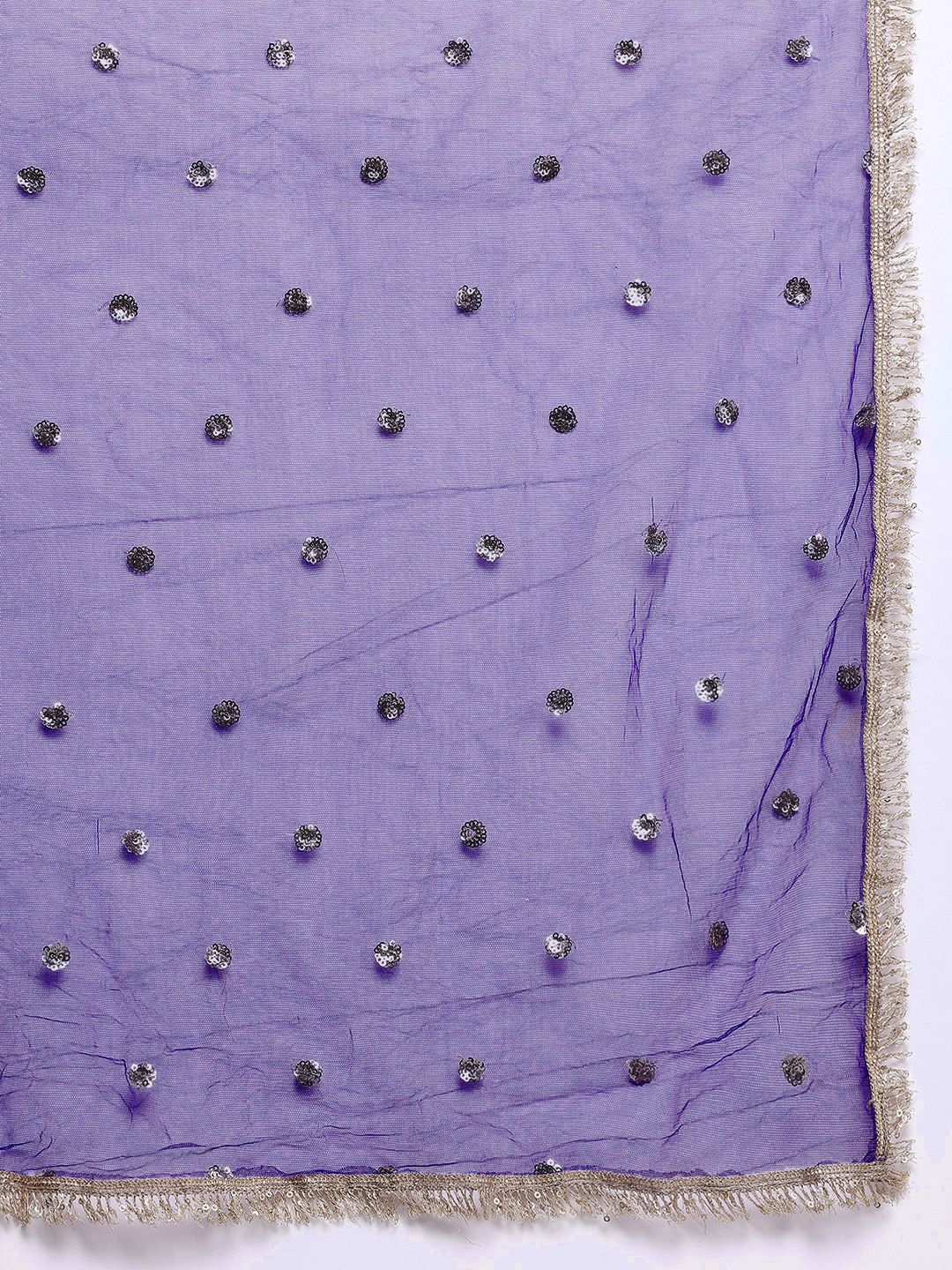 Dhiyona VA Embroidered Empire Zari Kurta With Palazzos & Dupatta