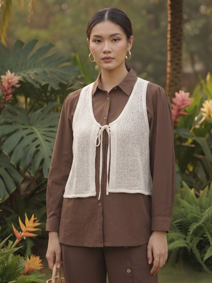 Ivanka browny cotton co-ord set