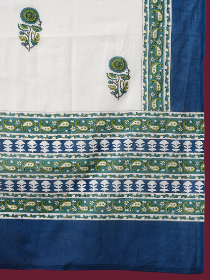 Dhiyona AN Blue Ethnic Motifs Printed Regular Pure Cotton Kurti with Sharara & Dupatta
