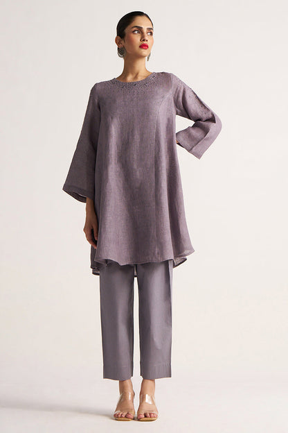 Women's Minimal Grey Linen Co-ord Set