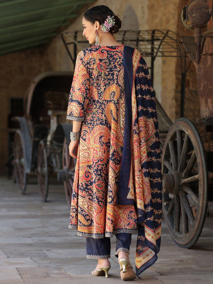 Dhiyona RR Women's Paisley Printed Regular Pure Cotton Kurta with Trousers & With Dupatta