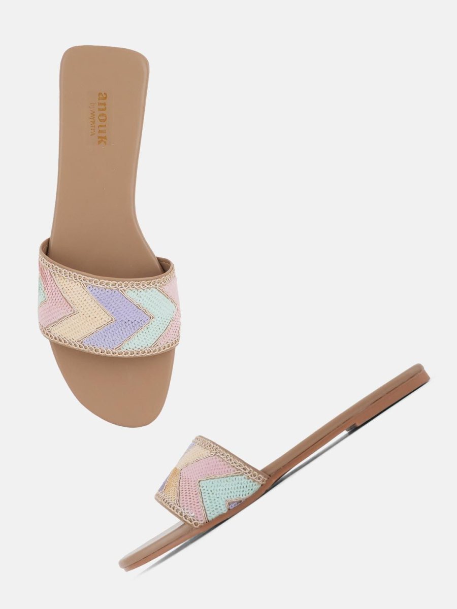 Dhiyona AK Embellished Open Toe Flats