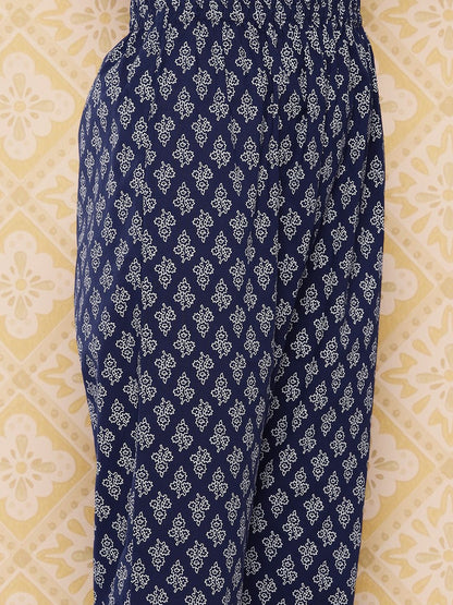 Dhiyona KL Women Ethnic Motifs Printed Regular Pure Cotton Kurta with Trousers & Dupatta