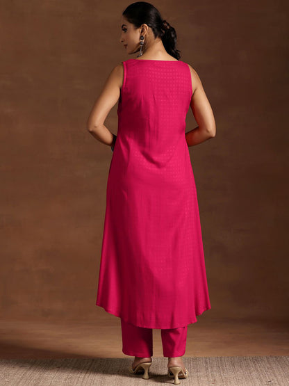 Women Pleated Kurta with Trousers