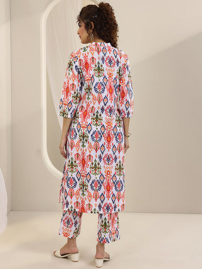 Women Ethnic Motifs Embroidered Regular Thread Work Kurta with Trousers