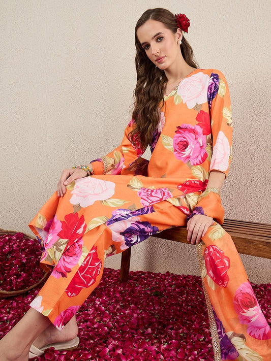 Women Floral Printed Kurta with Trousers & Dupatta