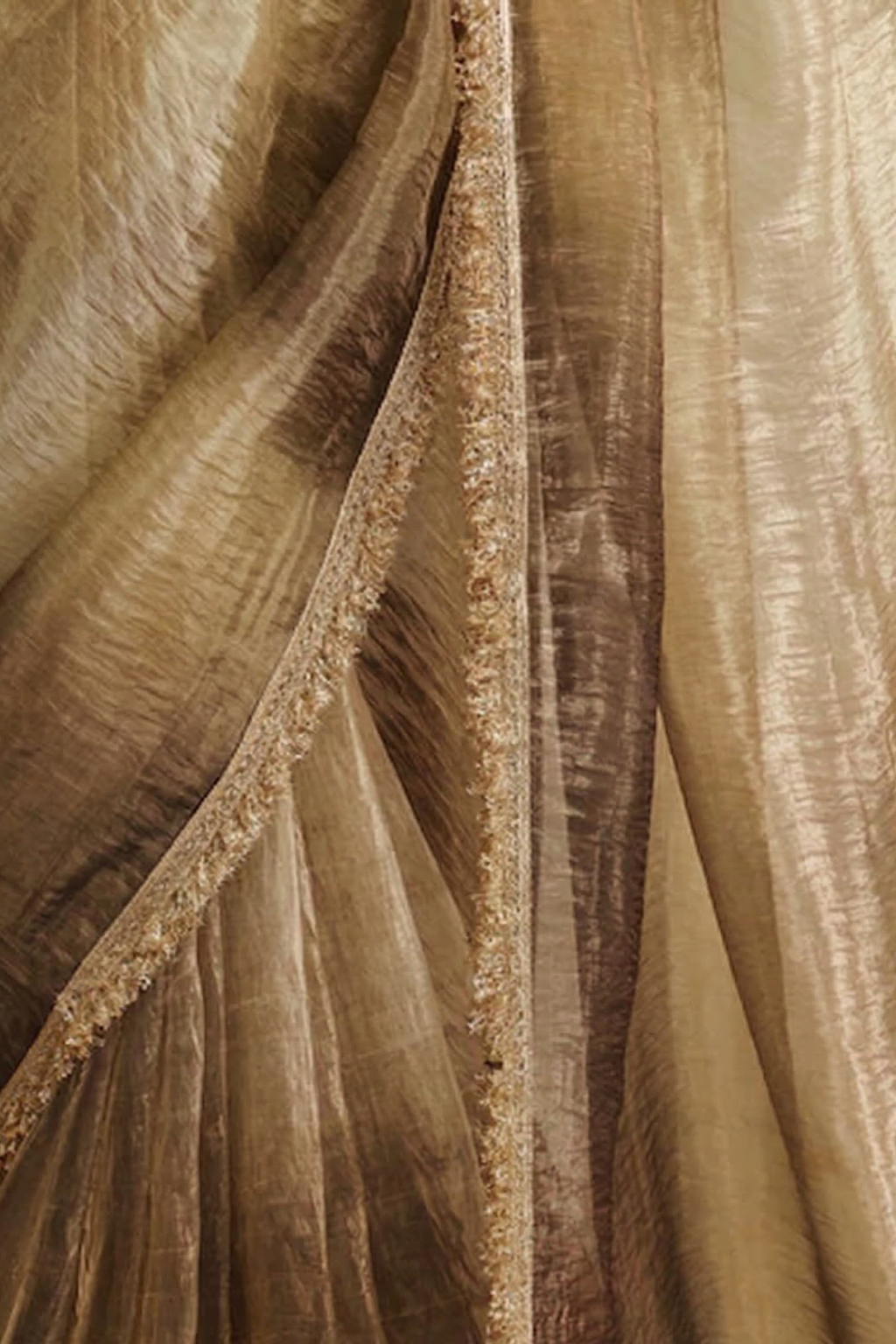 Dhiyona ST With Ready Blouse - Grey Lilac Magic Metallic Saree with Lace and Grey Jacqard Blouse