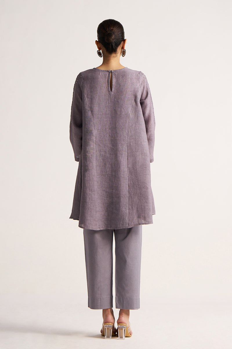 Women's Minimal Grey Linen Co-ord Set