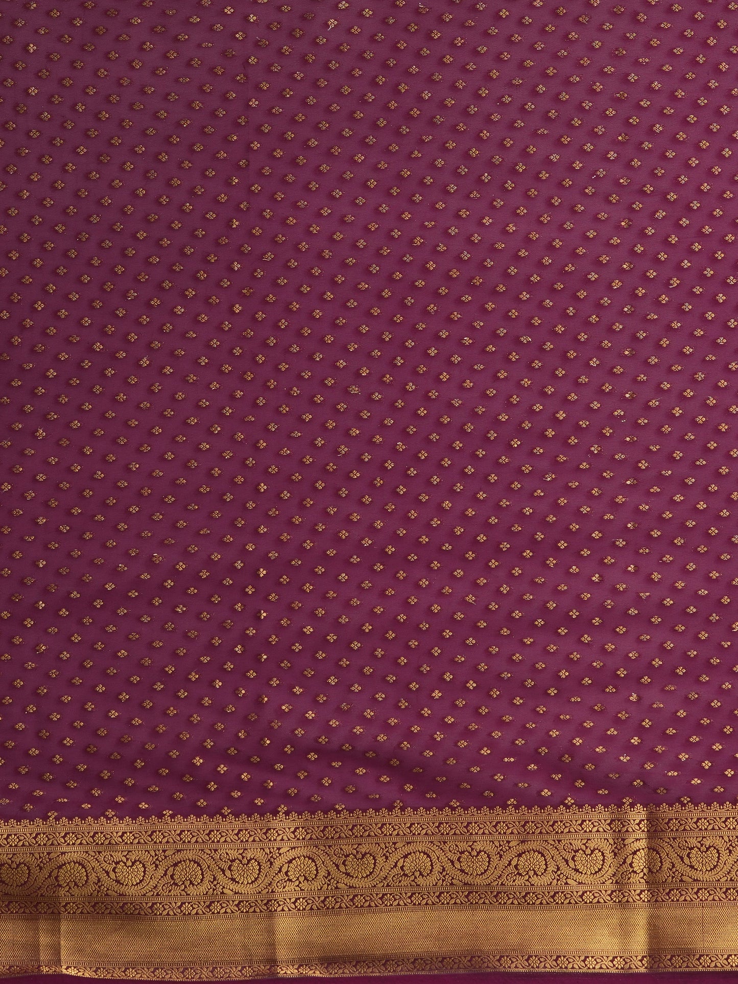 Women's Georgette Burgundy Woven Design Designer Saree With Blouse Piece