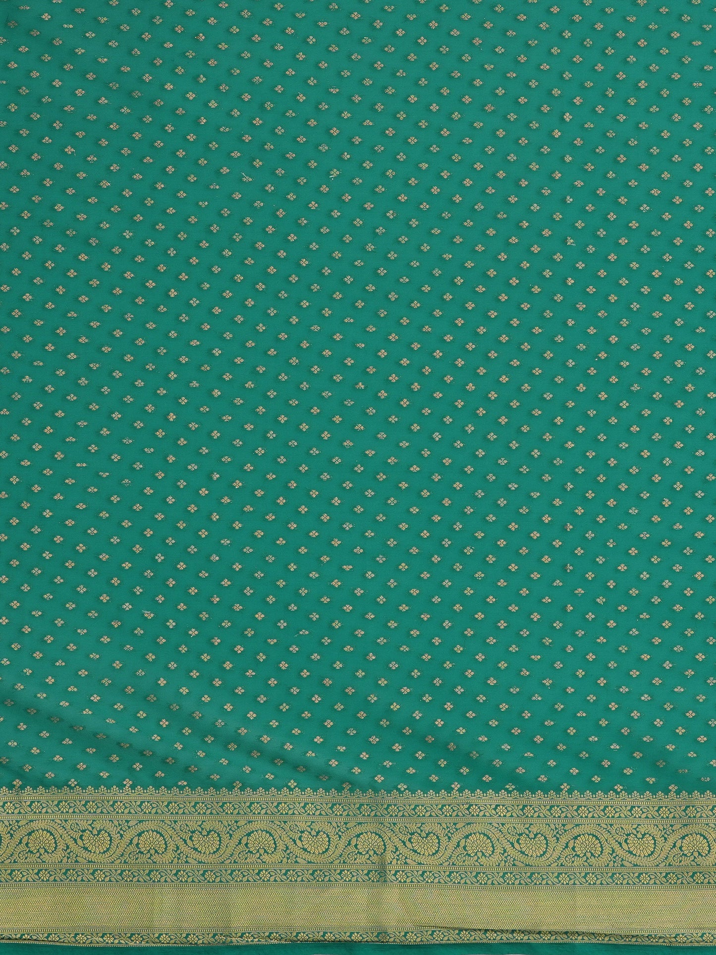 Women's Georgette Teal blue Woven Design Designer Saree With Blouse Piece