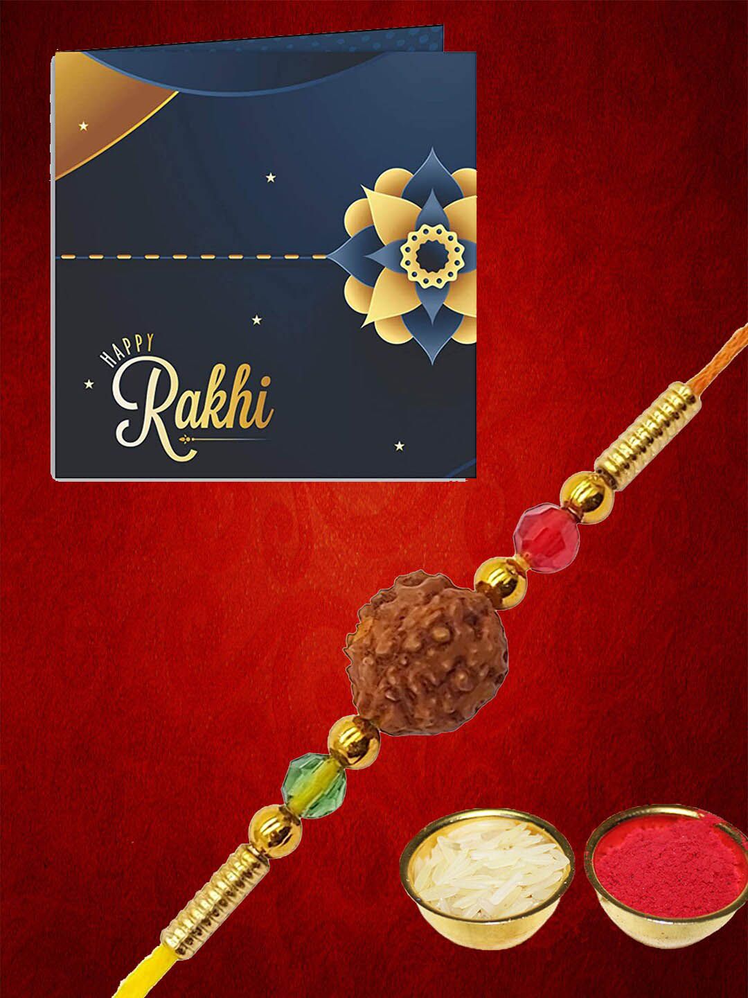 Dhiyona Unisex Beaded Thread Rakhi