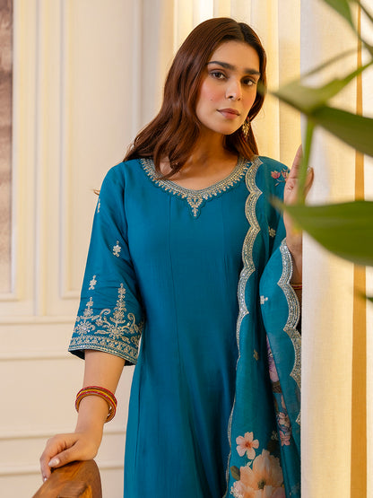 Dhiyona VV Vireya Rama Embroidred Kurta Sets with Sequins Work Women Suits