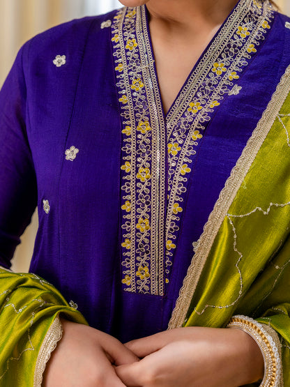 Dhiyona VV Purple Special Designer Kurta Pant Set with Elegant Dupatta