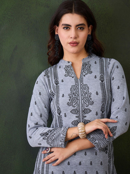 Self Design Winter Kurta & Trouser