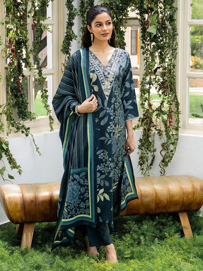 Women Floral Printed Kurta with Trousers & Dupatta