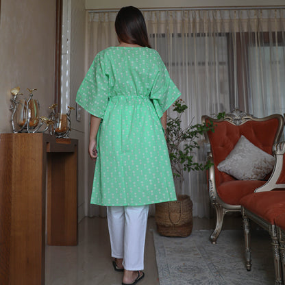 White Green Kaftan Set (set of 2)