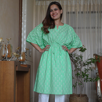White Green Kaftan Set (set of 2)