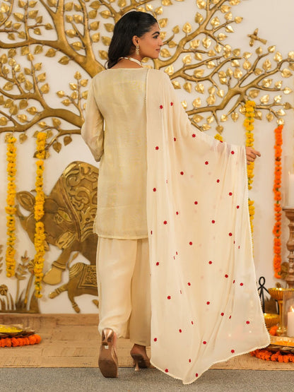Dhiyona SC Floral Embroidered Straight Sharara Set with Dupatta