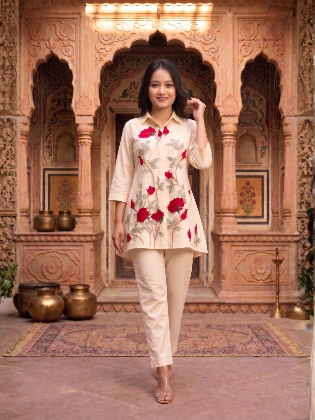 SNEHA ANGEL EMBROIDERED COTTON CO-ORD SET