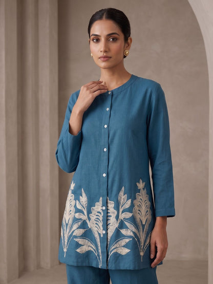 Lipi Cobalt embroidery cotton co-ord set