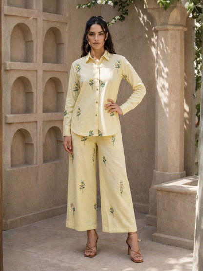 Molly Lime embroidery cotton co-ord set