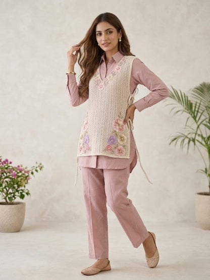 Mihika taffy embroidery co-ord set