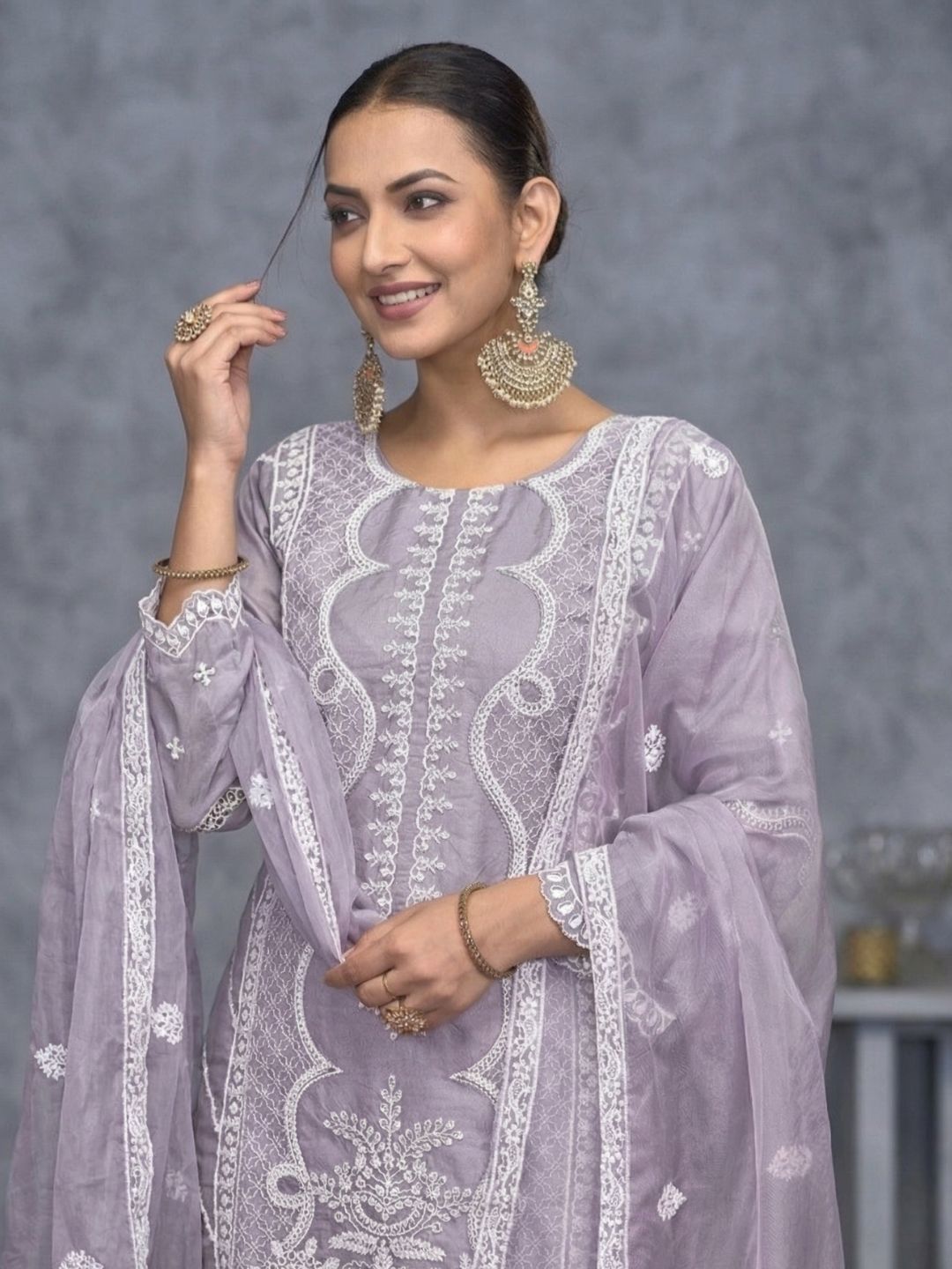 Mayuri Lavender Heavy Full Work Suit Set