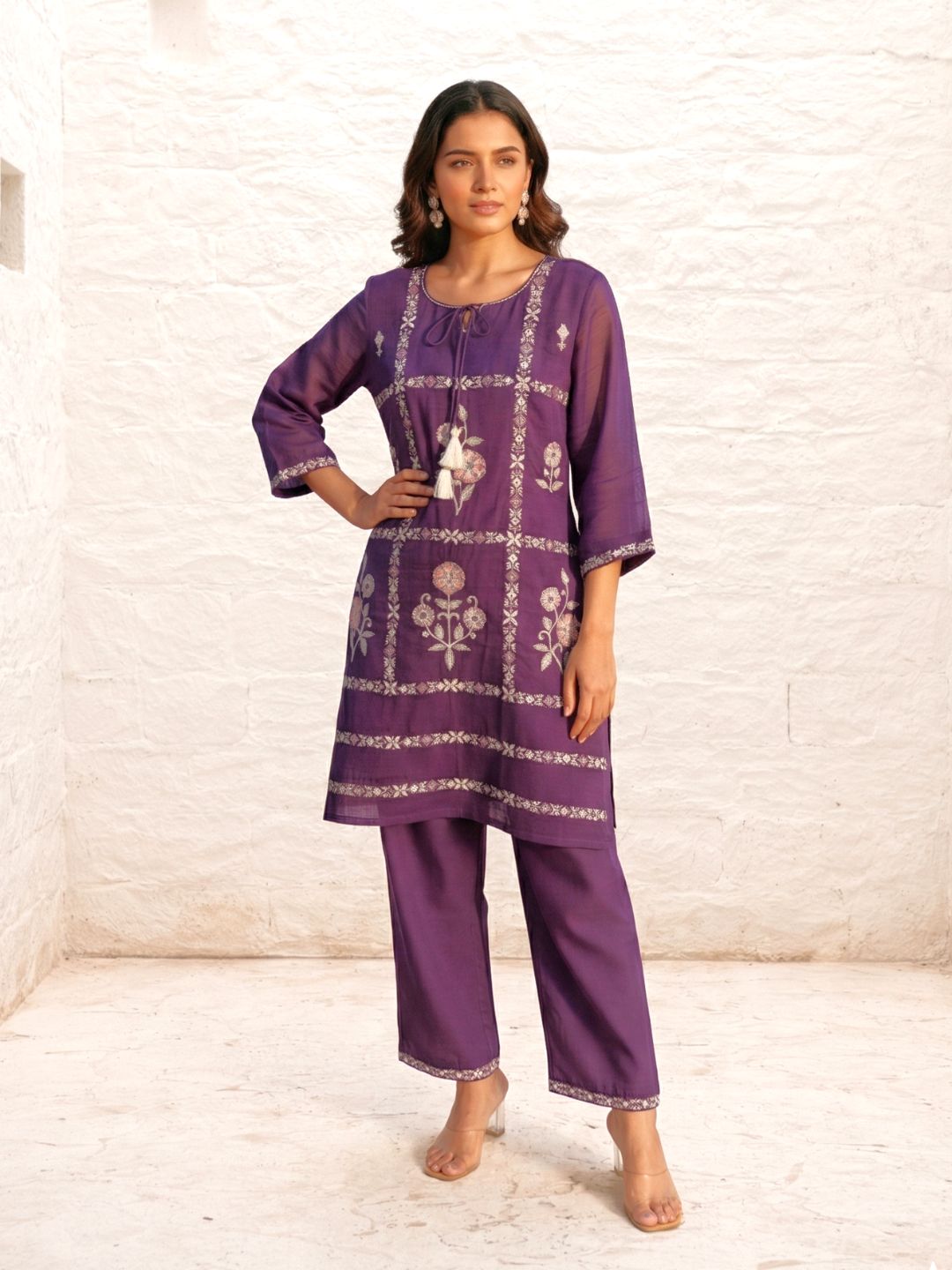 Parikrama Orchid embroidery co-ord set