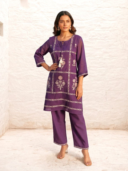 Parikrama Orchid embroidery co-ord set