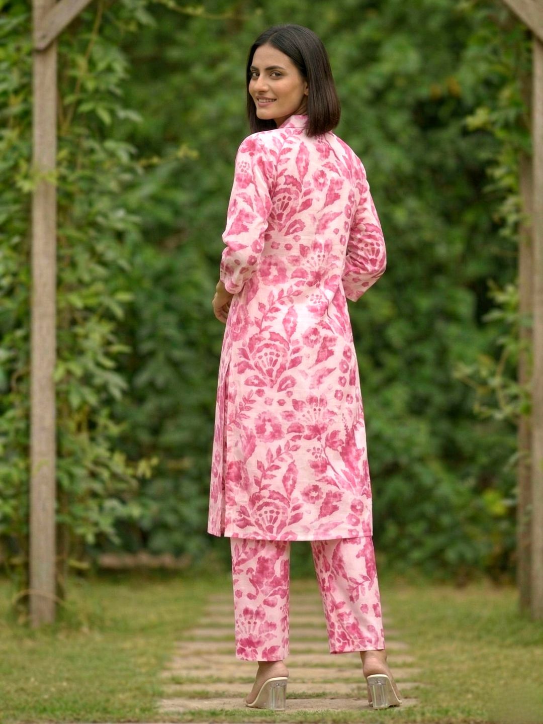 Elixir Rose Linen Printed Co-ord Set