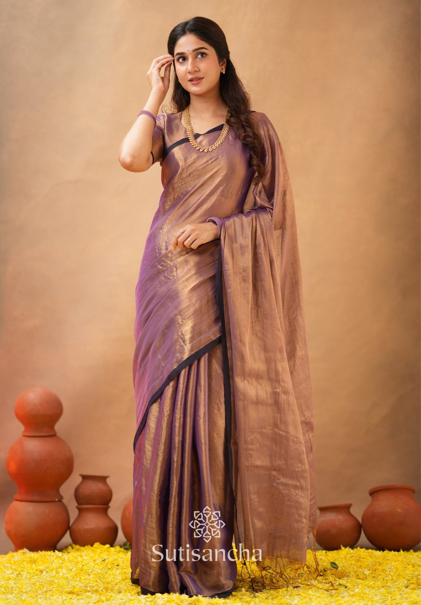 Dhiyona SS Woven Poetry Artisanal Handloom Tissue Cotton Saree