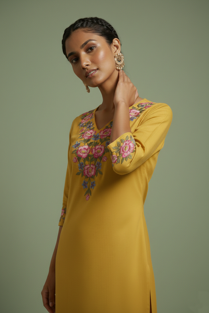 Chandri Wattle Embroidered Kurta Pant Set