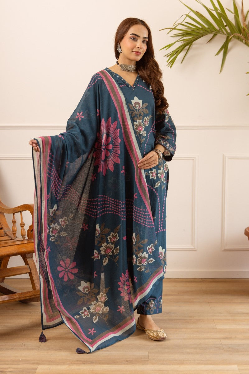 Karen aegean cotton suit set
