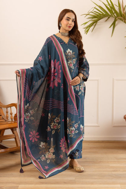 Karen aegean cotton suit set