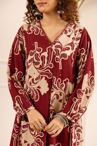 Karen sangria printed cotton co-ord set