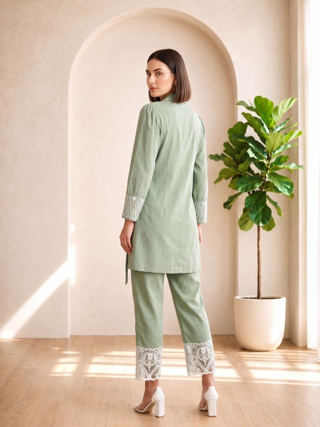 Selena Pasteli Embroidery Co-ord Set