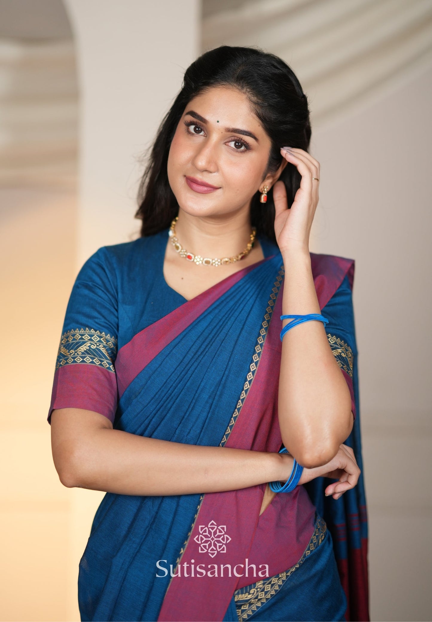 Dhiyona SS The Weaver's Touch: Pure Bengal Cotton Saree with Timeless Appeal