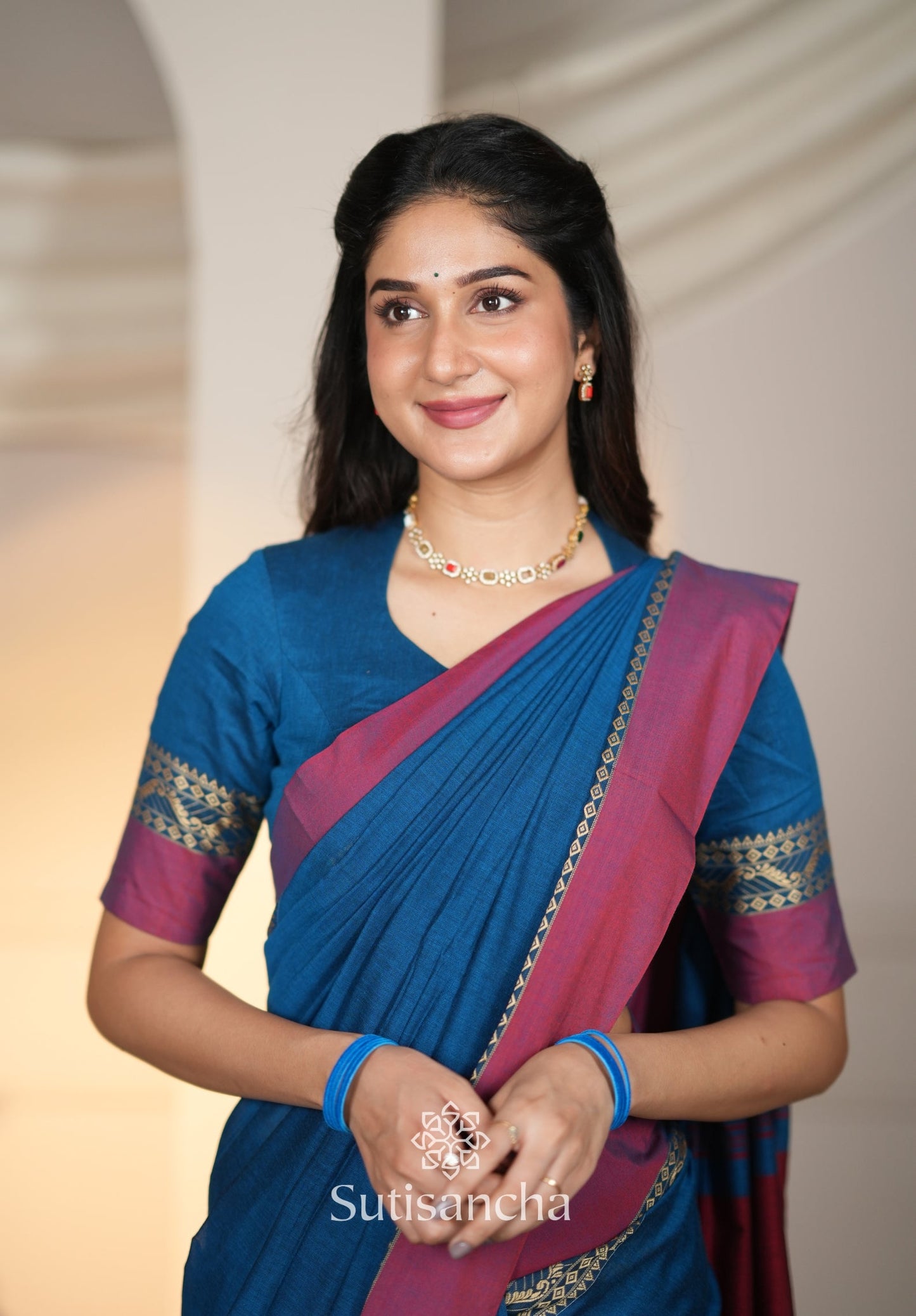 Dhiyona SS The Weaver's Touch: Pure Bengal Cotton Saree with Timeless Appeal