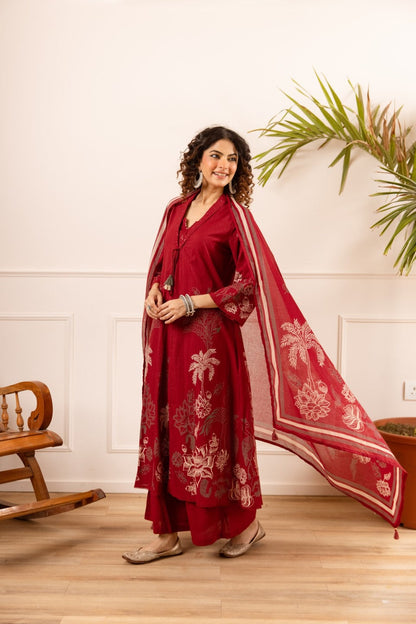 Karen melon cotton suit set
