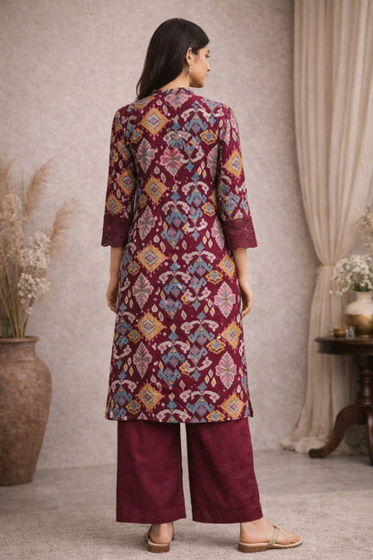 Surbhi jam printed cotton kurta pant set
