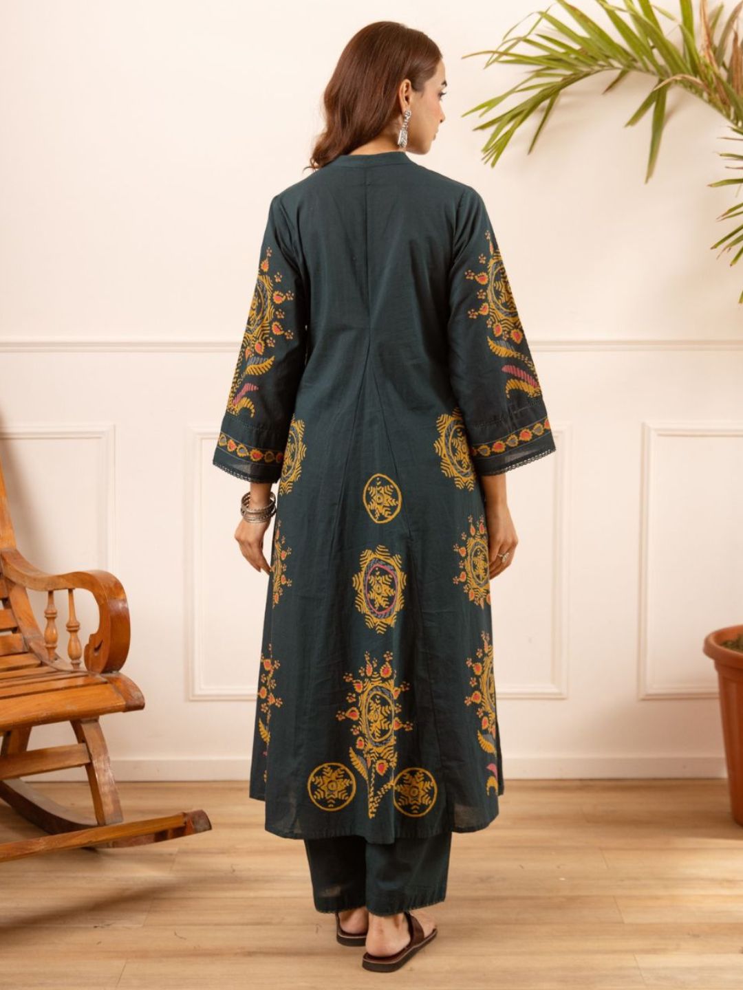 Karen marine printed kurta pant set