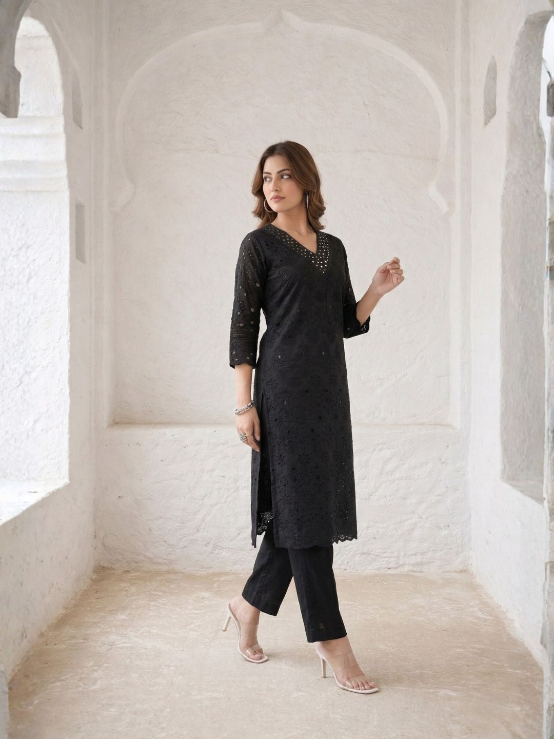 LIPIKA ONYX SCHIFFLI COTTON CO-ORD SET