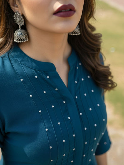 Mika Azure Kurta Pant Set