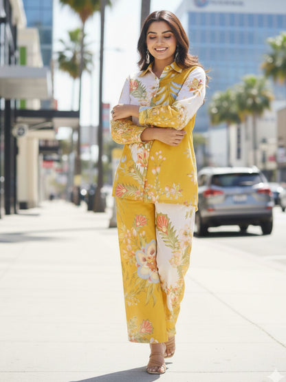vastramaya amber cotton printed co-ord set