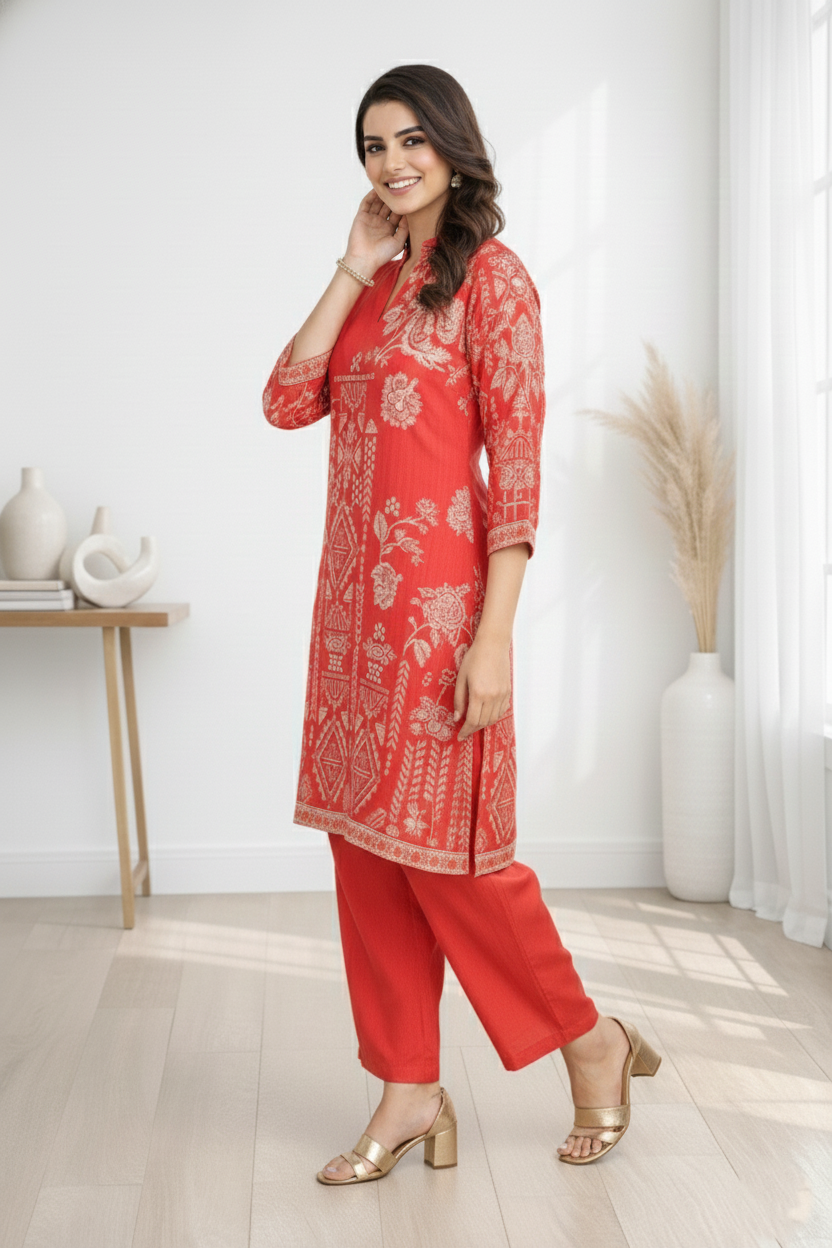 Palash crimson co-ord set