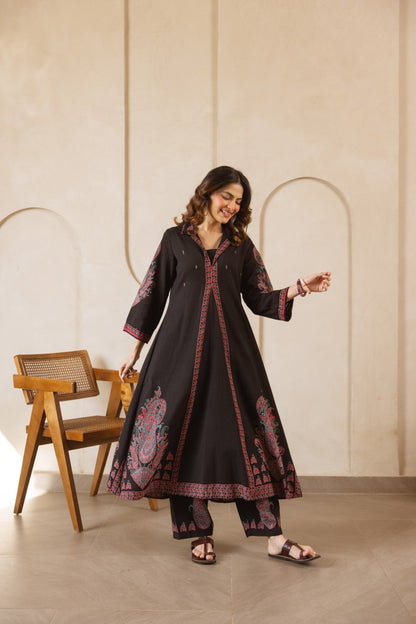 Karen Asphalt printed cotton kurta pant set