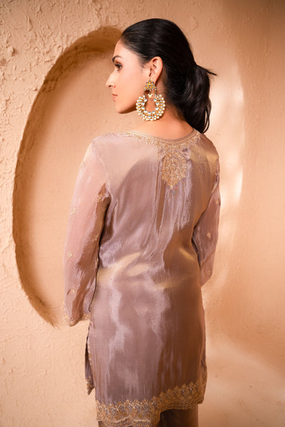 Leher Tissue Embroidered Mouse Suit Set
