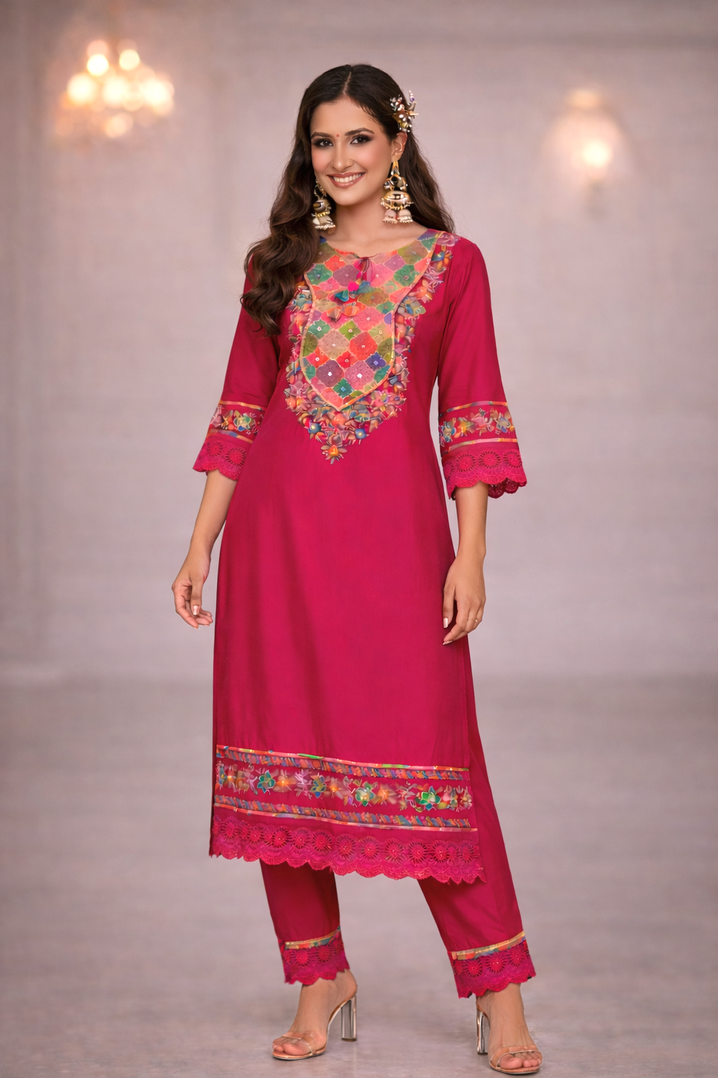 Nazia Rouge Embroidery Full Work Suit Set
