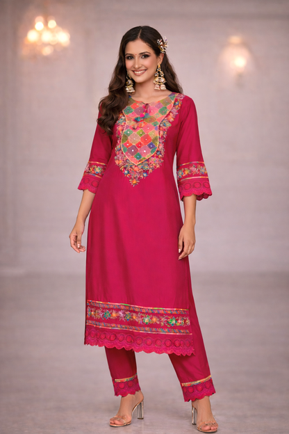 Nazia Rouge Embroidery Full Work Suit Set